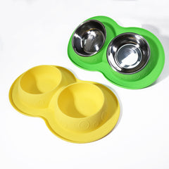 Pet Supplies Custom Non Slip Waterproof Silicone Water Food 2 In 1 Mat Pad Pet Bowls & Feeders