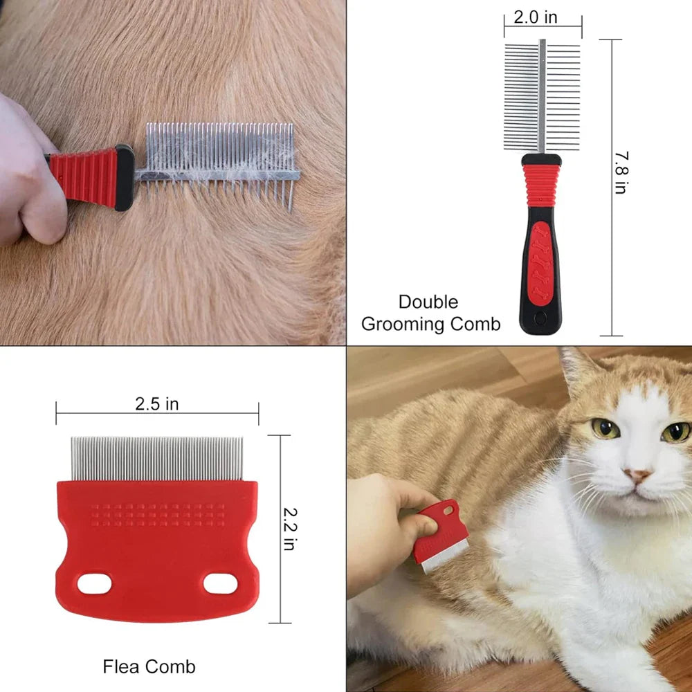 Complete Portable Pet Grooming Kit for Cats and Dogs