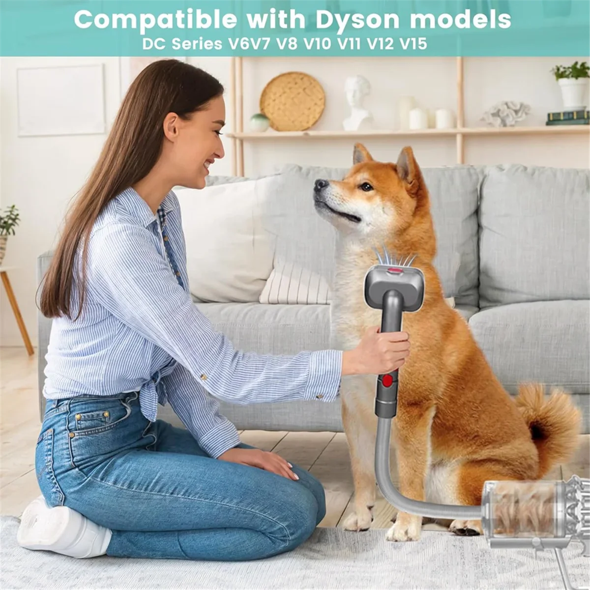 Pet Dog Grooming Kit for Dyson Vacuum V7 V8 V10 V V12 V15,Dog Grooming