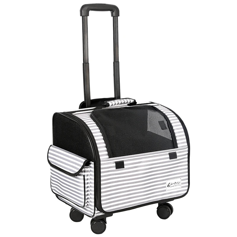 Pet Dog Cat Trolley Rolling Luggage 4 Universal Wheels Pet Stroller Animal Travel House Suitcase Pet Wheel Carrier