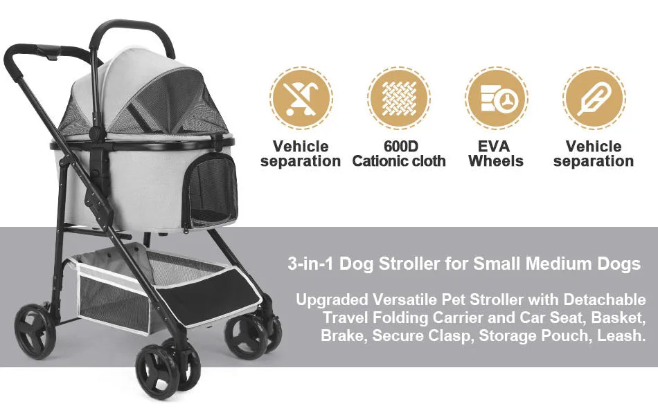 애완견 유모차 cute pet strollerfoldable pet travel carrier