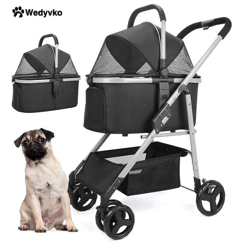 애완견 유모차 cute pet strollerfoldable pet travel carrier