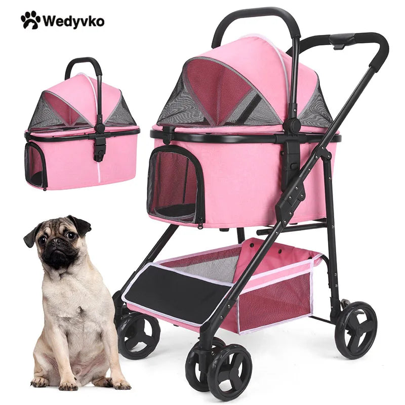 애완견 유모차 cute pet strollerfoldable pet travel carrier