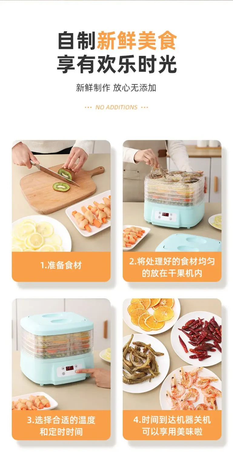 small mini Food dryer home dry fruit machine fruit vegetable pet meat intelligent  multi-function large capacity new