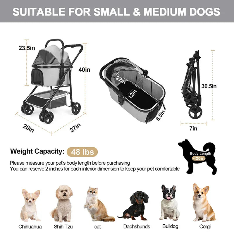 애완견 유모차 cute pet strollerfoldable pet travel carrier