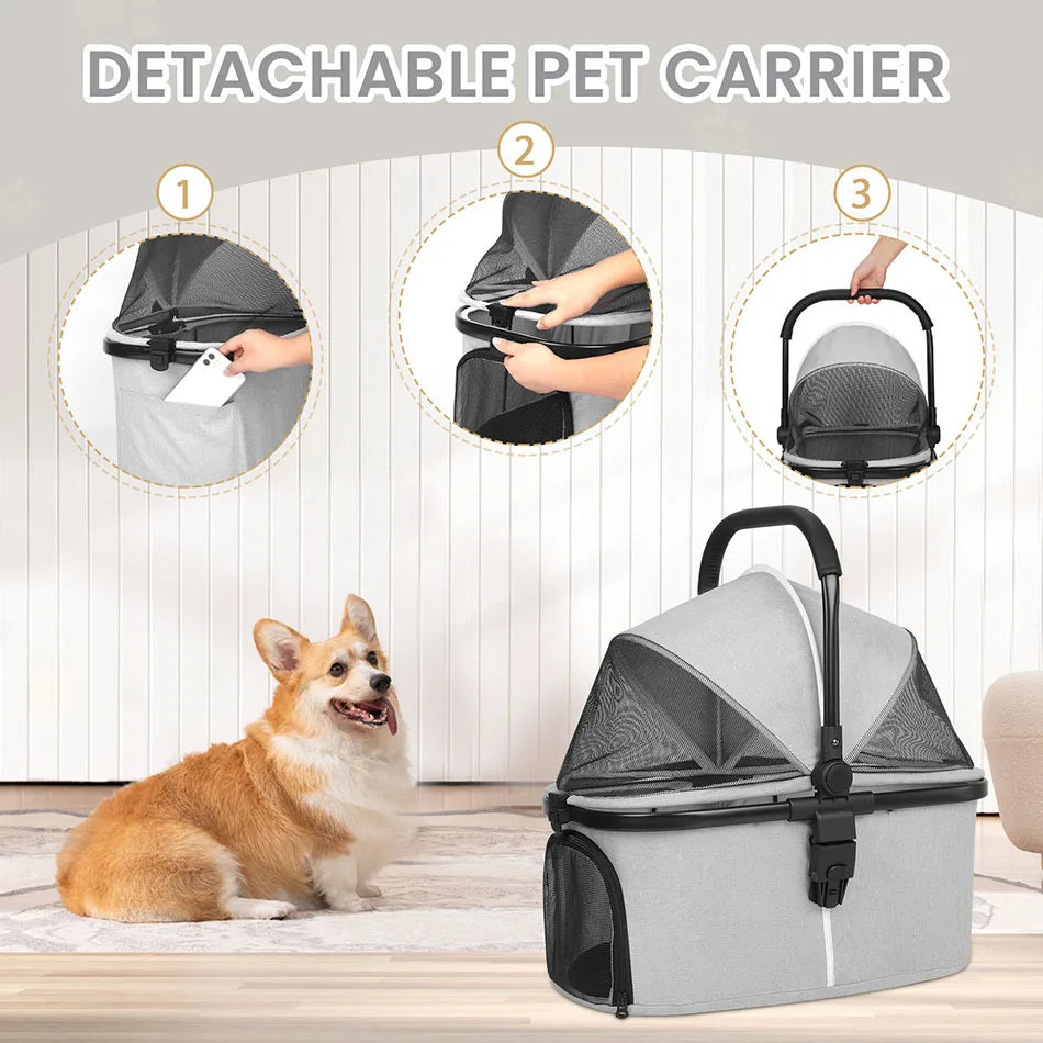 애완견 유모차 cute pet strollerfoldable pet travel carrier