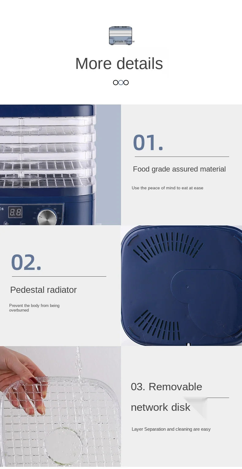 5-layer household smart fruit dryer food dryer fruit and vegetable pet meat food air dryer small household fruit dryer