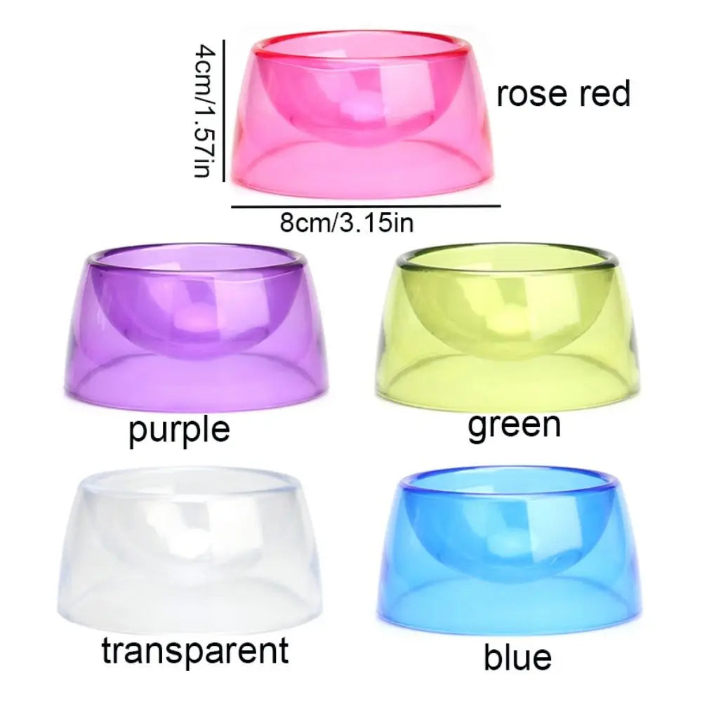 Bite Resistant Hamster Food Basin Non-slip Transparent Hamster Water Bowl Plastic Pet Feeding Bowl For Rats Hamster Guinea Pig