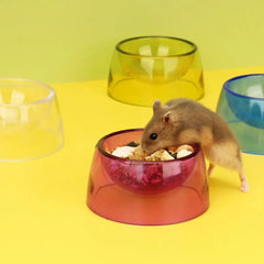 Bite Resistant Hamster Food Basin Non-slip Transparent Hamster Water Bowl Plastic Pet Feeding Bowl For Rats Hamster Guinea Pig