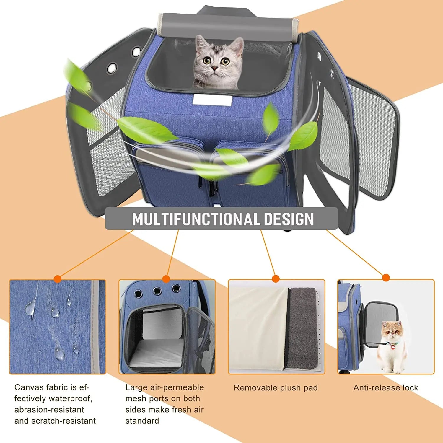 stock storage travel pet rolling carrier dog