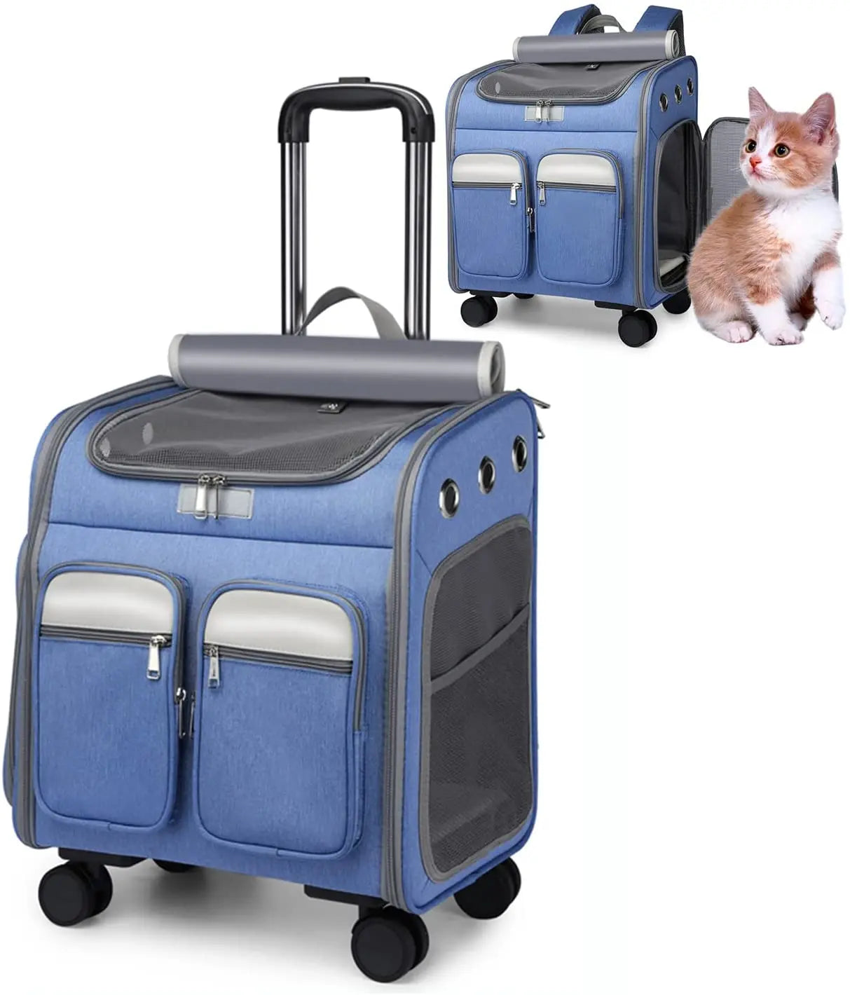 stock storage travel pet rolling carrier dog