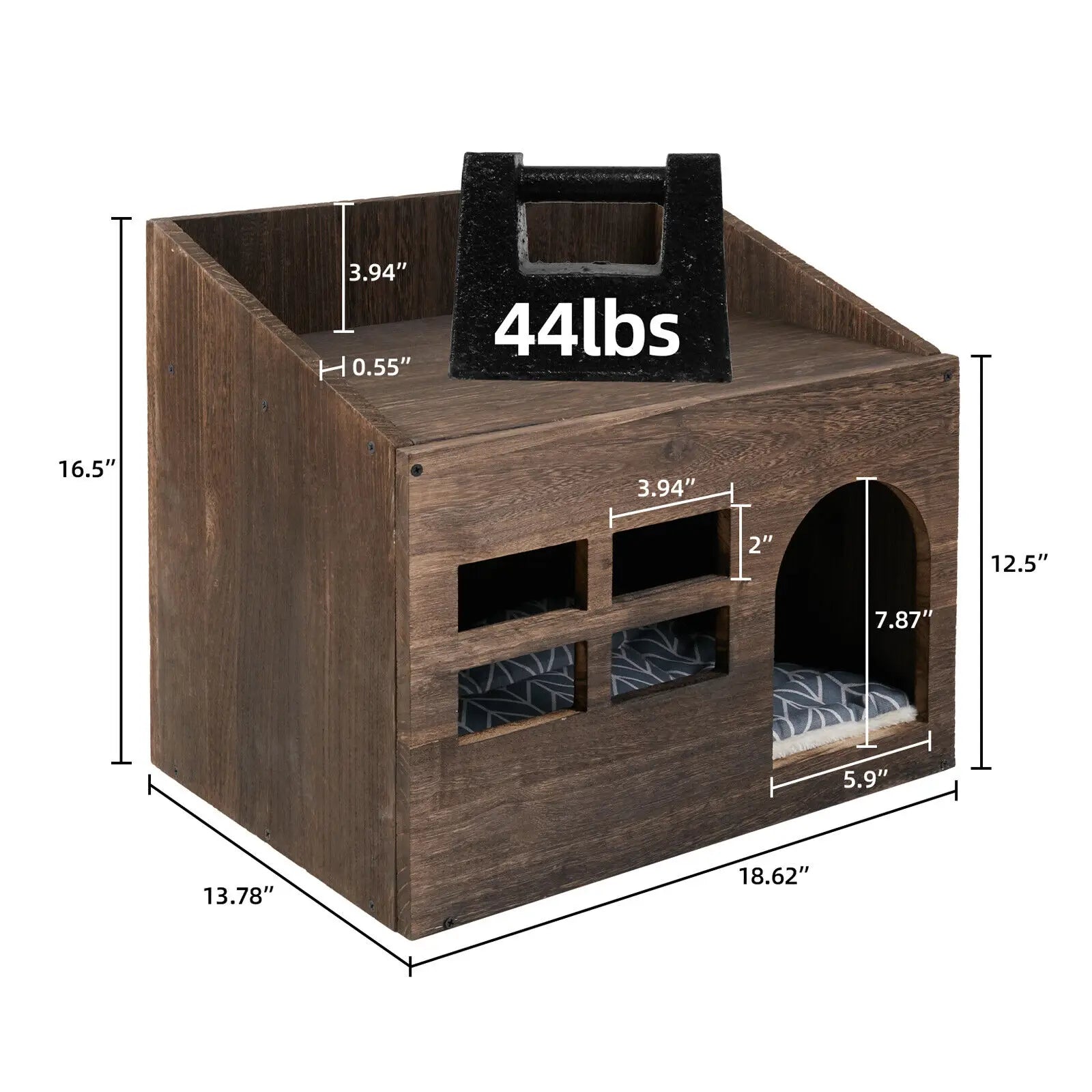 indoor cat bed cave house fun solid wooden cat litter box fo