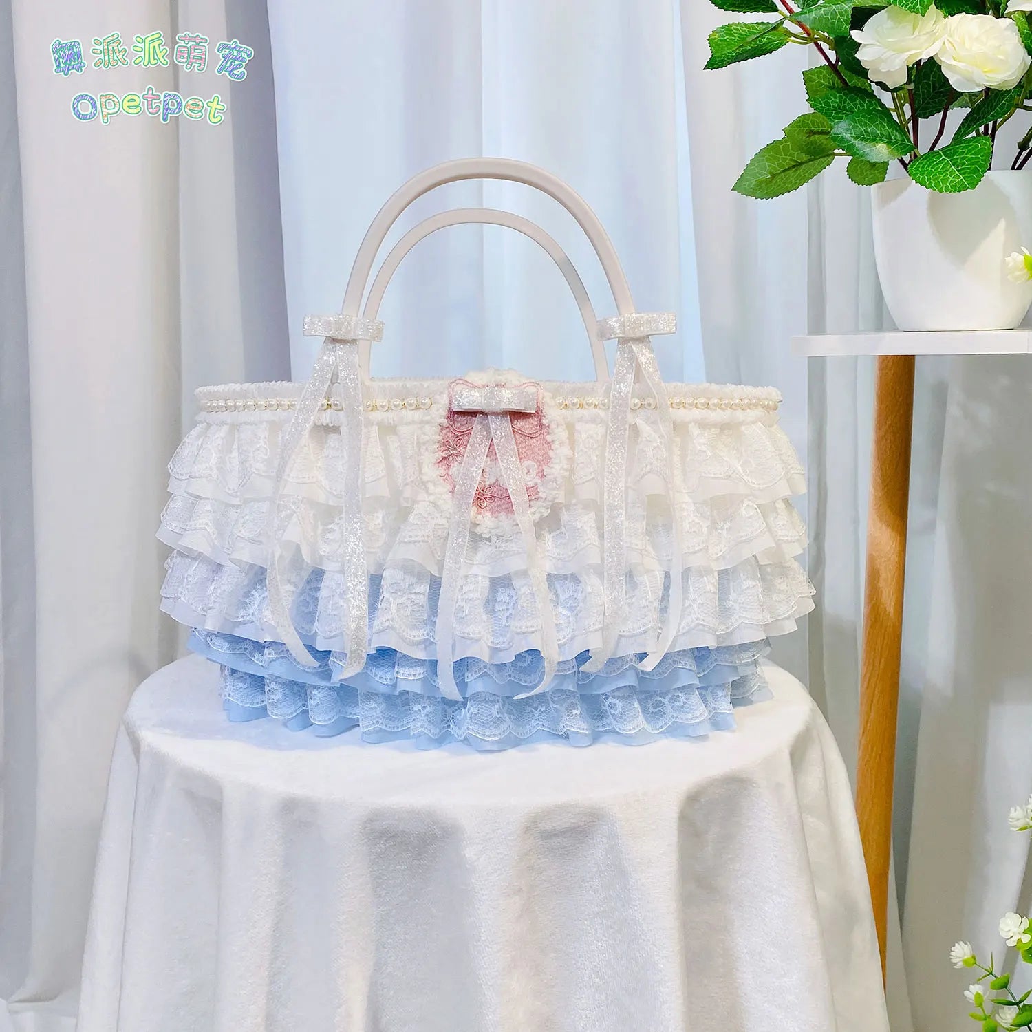 korean blue white portable dog bag fashion luxury pet dog cats carriers