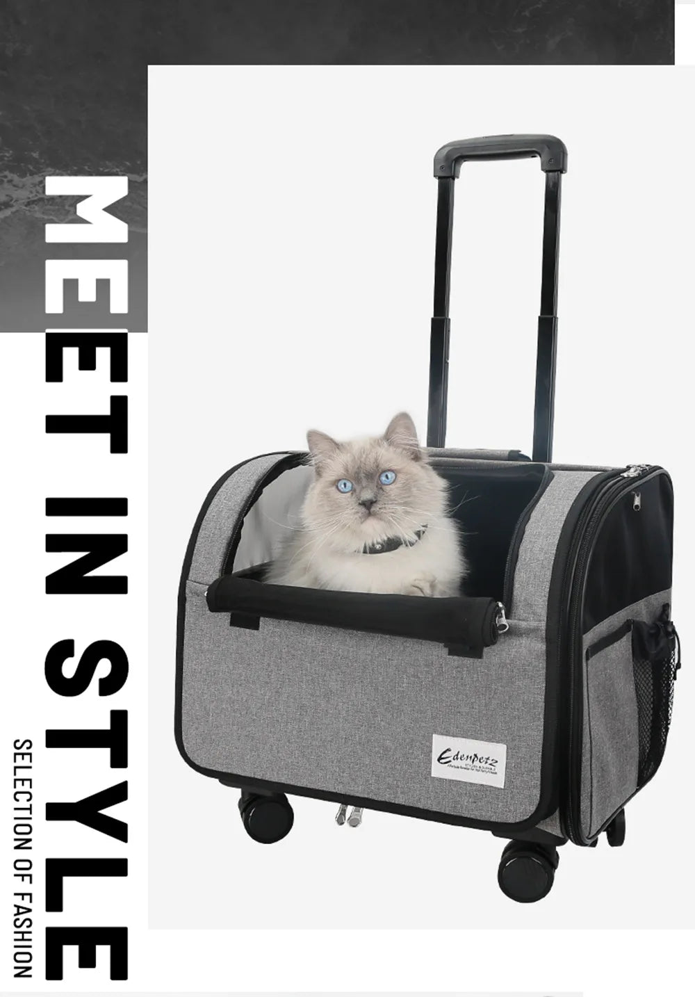 Pet Dog Cat Trolley Rolling Luggage 4 Universal Wheels Pet Stroller Animal Travel House Suitcase Pet Wheel Carrier