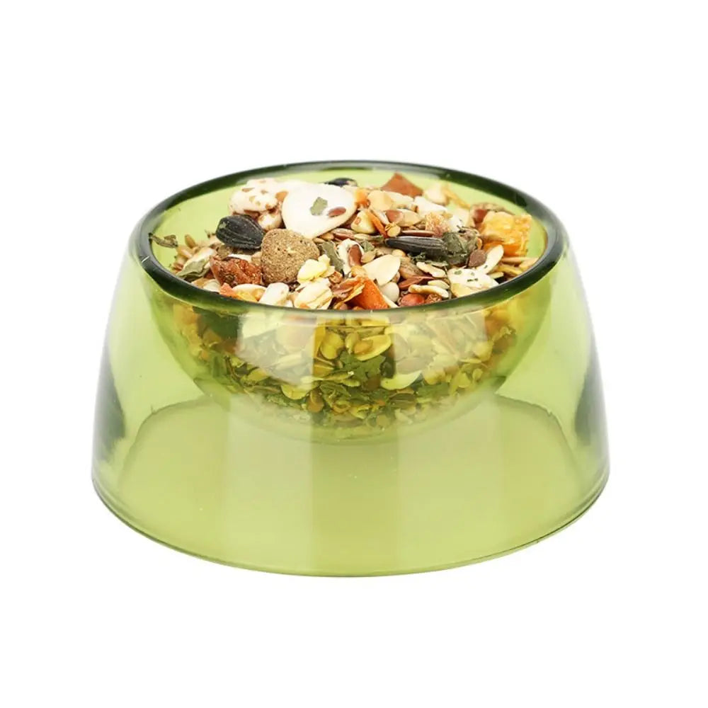 Bite Resistant Hamster Food Basin Non-slip Transparent Hamster Water Bowl Plastic Pet Feeding Bowl For Rats Hamster Guinea Pig