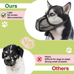 Dog Muzzle Pet Mouth Cover Anti Bark Bite Mesh Anti-Biting Chewing Adjustable Mesh with Reflective Strap Pet Supplies