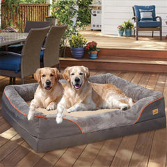 jumbo large orthopedic dog bed memory foam quilted bolstered pet sofa couch elevated cushion warm waterproof mattress